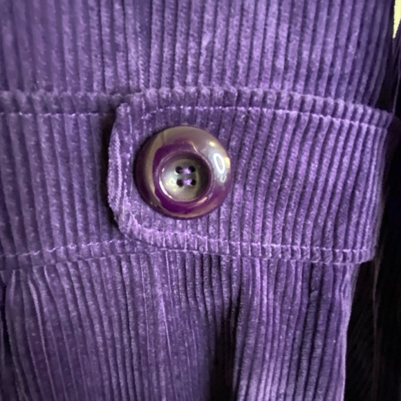 bread n butter Purple Corduroy Faux Fur Trim Mid Length Coat. Sz S - Picture 9 of 16